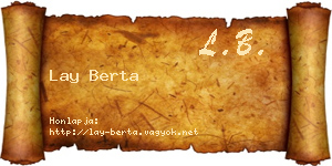 Lay Berta névjegykártya